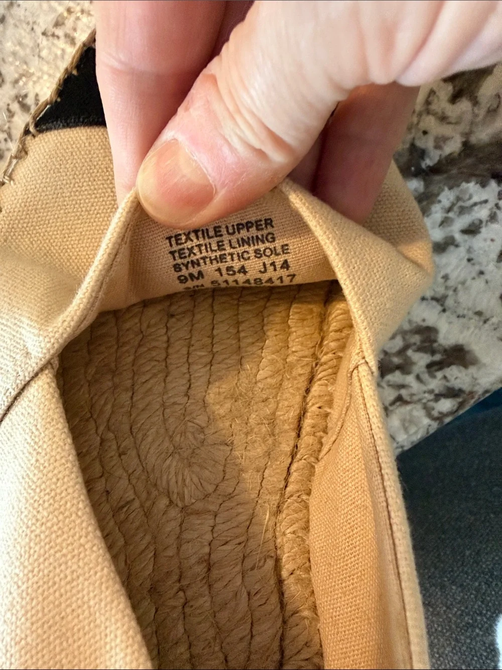 Tory Burch Cream Canvas Espadrilles with Black Toe Caps